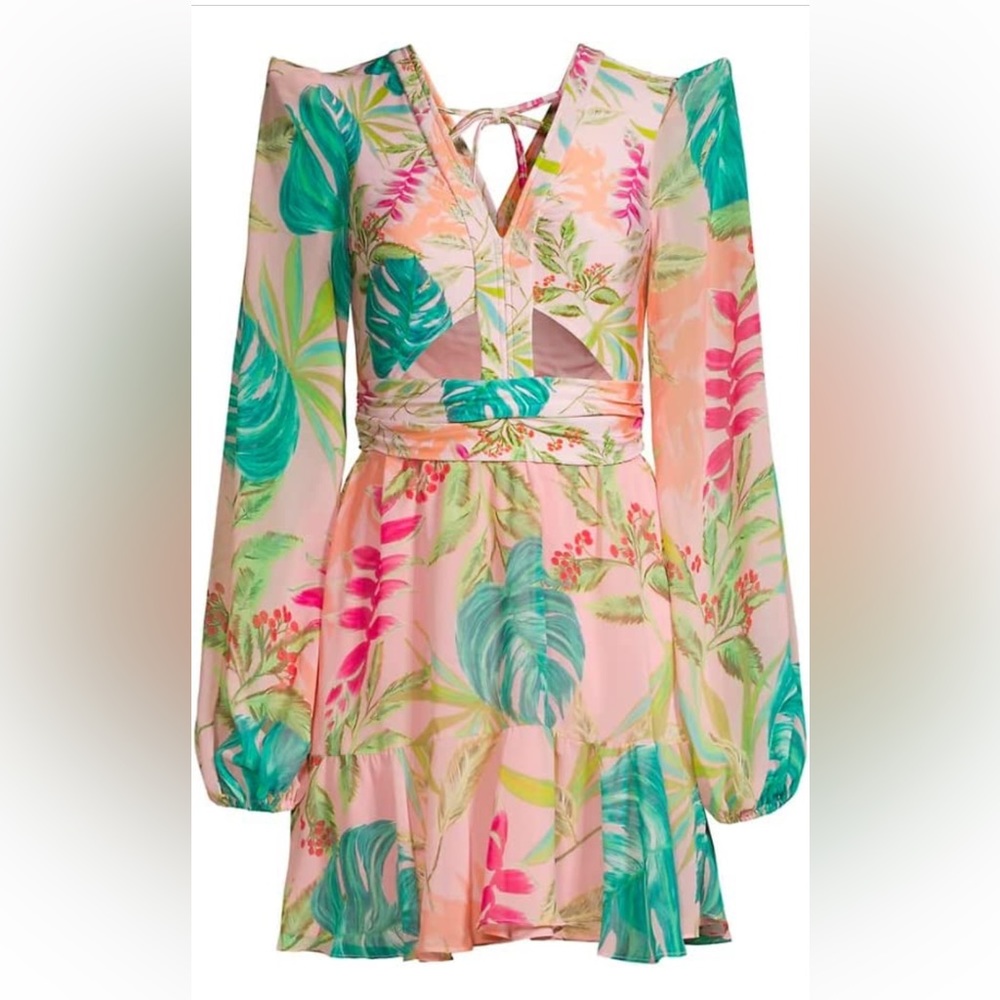 BNWT PatBo Tropicalia Long Sleeve Mini Dress